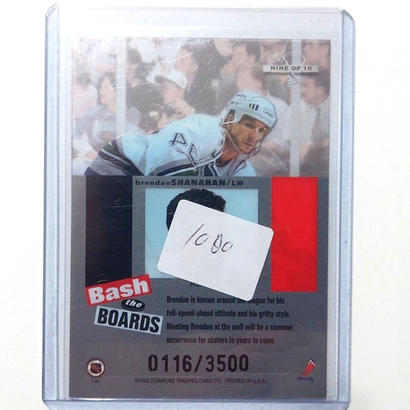 Brendan Shanahan Hartford Whalers Leaf Limited Bash the Boards Nine of 10 - Picture 2 of 2